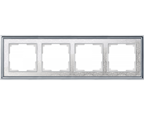 Рамка на 4 поста (хром/белый) Werkel W0041431