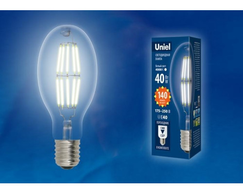 Ретро лампа E40 40W 4000K (белый) Uniel LED-ED90-40W-NW-E40-CL GLP05TR (UL-00003762)