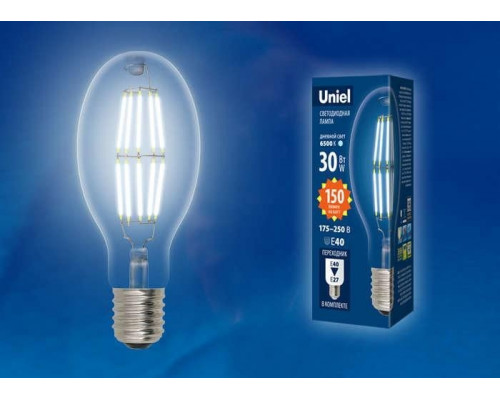 Ретро лампа E40 30W 6500K (холодный) Uniel LED-ED90-30W-DW-E40-CL GLP05TR (UL-00003761)