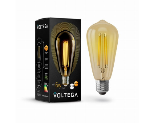 Ретро лампа E27 6W 2800К (теплый) Loft LED Voltega 5526