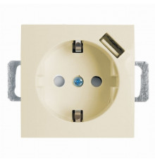 Розетка с защитной шторкой и с USB (слоновая кость) Эрна Stekker PST16-9111-02 39329