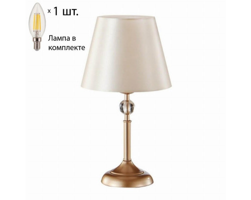 Настольная лампа Crystal Lux с лампочкой Flavio LG1 Gold+Lamps E14 Свеча