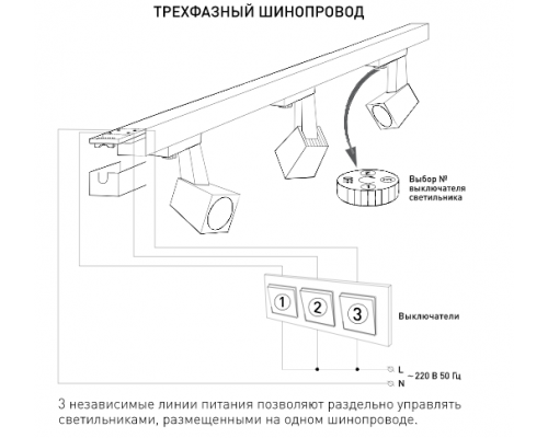 1м. Трехфазный шинопровод Elektrostandard TRL-1-3-100-WH (a039589)