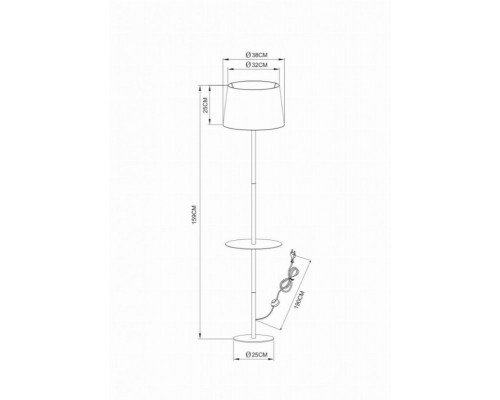 Торшер со столиком Arte lamp Connor A2102PN-1WH