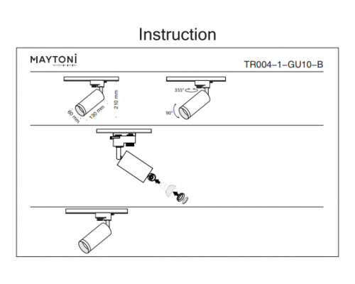 Трековый светильник Maytoni Track TR004-1-GU10-B