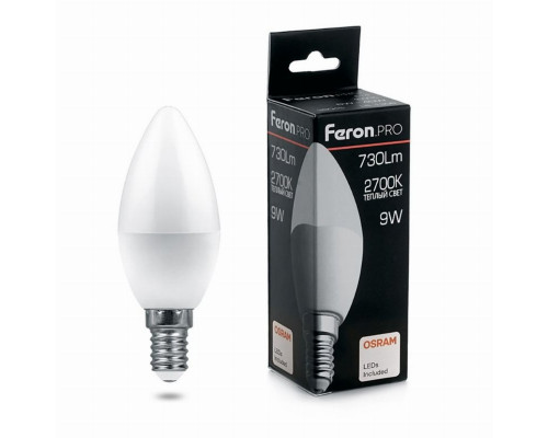 Лампа светодиодная Feron.PRO LB-1307 Свеча E27 7.5W 6400K 38058