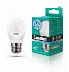 Светодиодная лампа E27 5W 4500К (белый) G45 Camelion LED5-G45/845/E27 (12030)