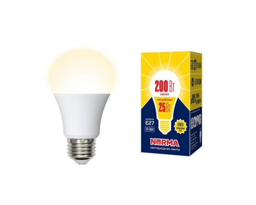 Светодиодная лампа E27 25W 3000K (теплый) Norma Volpe LED-A70-25W/3000K/E27/FR/NR (UL-00004469)