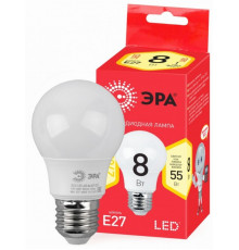 Светодиодная лампа E27 8W 2700К (теплый) Эра ECO LED A55-8W-827-E27 (Б0032095)