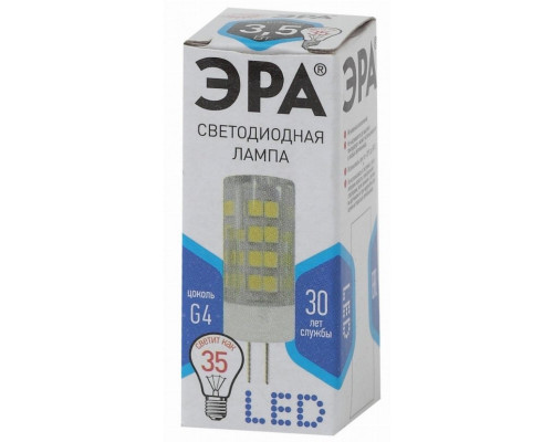 Светодиодная лампа G4 3,5W 4000К (белый) Эра LED JC-3,5W-220V-CER-840-G4