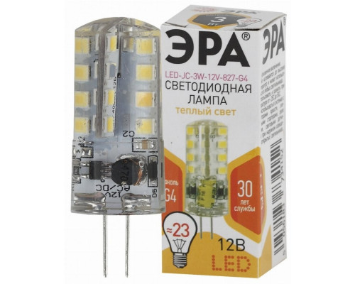 Светодиодная лампа G4 3W 2700К (теплый) Эра LED JC-3W-12V-827-G4 (Б0033193)