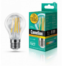 Светодиодная лампа E27 13W 3000К (теплый свет) Camelion LED13-A60-FL/830/E27 (13716)