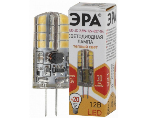 Светодиодная лампа G4 2,5W 4000К (белый) Эра LED JC-2,5W-12V-827-G4 (Б0033191)