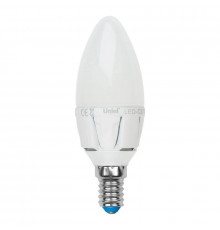 Светодиодная лампа E14 7W 3000K (теплый) Uniel LED-C37 7W-WW-E14-FR PLP01WH (UL-00002413)