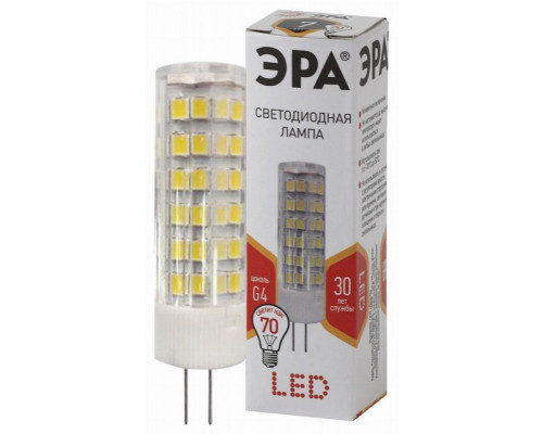 Светодиодная лампа G4 7W 4000К (белый) Эра LED JC-7W-220V-CER-827-G4 (Б0027859)