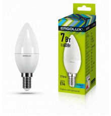 Светодиодная лампа E14 7W 6500K (холодный) Ergolux LED-C35-7W-E14-6K (12874)