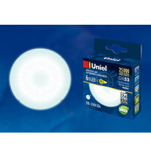 Лампа светодиодная (UL-00001669) Uniel GX53 6W 4000K матовая LED-GX53-6W/NW/GX53/FR PLZ01WH