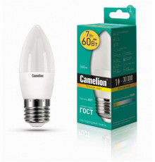 Светодиодная лампа E27 7W 3000К (теплый) C35 Camelion LED7-C35/830/E27 (12077)