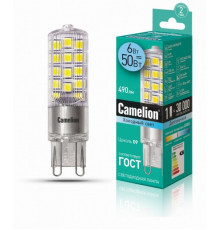 Светодиодная лампа G9 6W 4500K (холодный свет) Camelion LED6-G9-NF/845/G9 (13707)