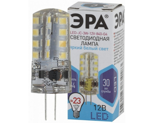 Светодиодная лампа G4 3W 4000К (белый) Эра LED JC-3W-12V-840-G4 (Б0033194)