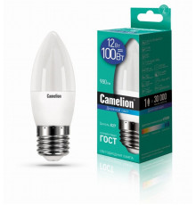 Светодиодная лампа E27 12W 6500К (дневной свет) Camelion LED12-C35/865/E27 (13692)