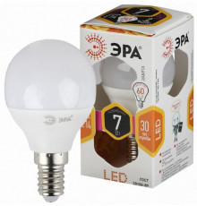 Лампа светодиодная ЭРА E14 7W 2700K матовая LED P45-7W-827-E14 Б0020548