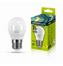 Светодиодная лампа E27 7W 3000K (теплый) Ergolux LED-G45-7W-E27-3K (12143)