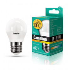 Светодиодная лампа E27 12W 3000К (теплый) G45 Camelion LED12-G45/830/E27 (13694)