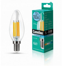 Светодиодная лампа E14 12W 4500К (белый) C35 Camelion LED12-C35-FL/845/E14 (13709)