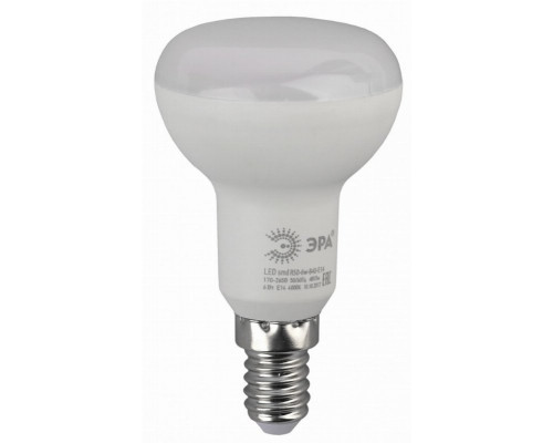 Лампа светодиодная ЭРА E14 6W 6000K матовая LED R50-6W-860-E14 Б0048023