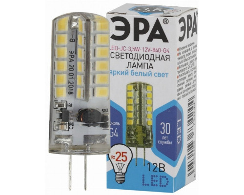 Светодиодная лампа G4 3,5W 4000К (белый) Эра LED JC-3,5W-12V-840-G4 (Б0033196)