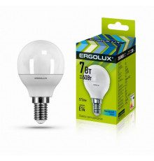 Светодиодная лампа E14 7W 4500K (белый) Ergolux LED-G45-7W-E14-4K (12144)