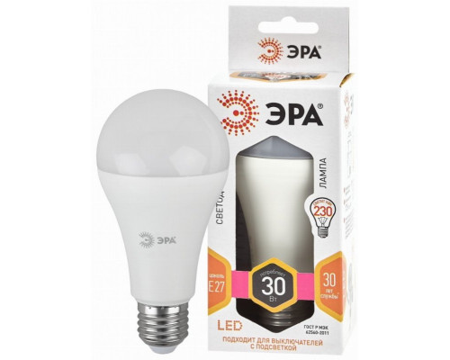 Лампа светодиодная ЭРА E27 30W 2700K матовая LED A65-30W-827-E27 Б0048015