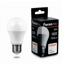 Лампа светодиодная Feron.PRO LB-1009 Шар E27 9W 6400K 38028