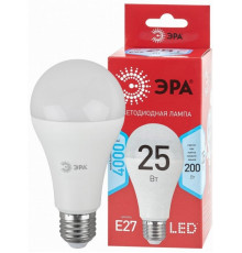 Лампа светодиодная ЭРА E27 25W 4000K матовая LED A65-25W-840-E27 R Б0048010