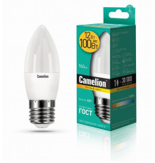 Светодиодная лампа E27 12W 3000К (теплый свет) Camelion LED12-C35/830/E27 (13688)