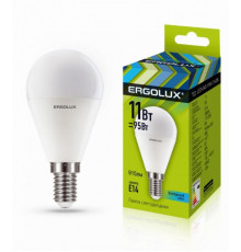 Светодиодная лампа E14 11W 4500К (белый) Ergolux LED-G45-11W-E14-4K (13628)