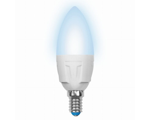 Светодиодная лампа E14 7W 4000K (белый) Uniel LED-C37 7W-NW-E14-FR PLP01WH (UL-00002411)