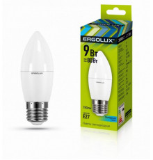 Светодиодная лампа E27 9W 4500K (белый) Ergolux LED-C35-9W-E27-4K (13171)