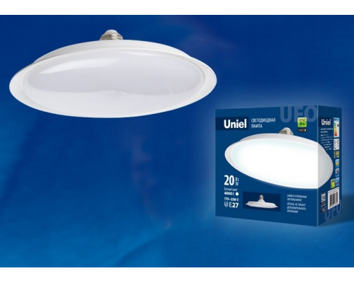 Лампа светодиодная (UL-00004572) Uniel E27 20W 6500K матовая LED-U165-20W/6500K/E27/FR PLU01WH