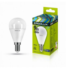 Светодиодная лампа E14 9W 6500K (холодный) Ergolux LED-G45-9W-E14-6K (13175)