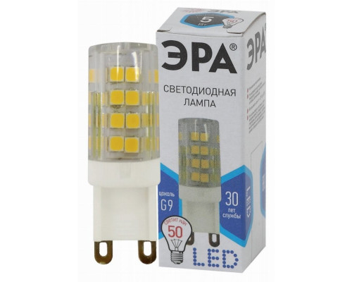 Светодиодная лампа G9 5W 4000К (белый) Эра LED JCD-5W-CER-840-G9 (Б0027864)