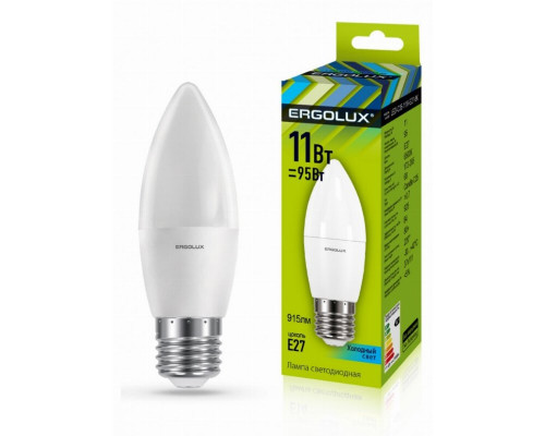 Светодиодная лампа E27 11W 4500К (белый) Ergolux LED-C35-11W-E27-4K (13622)