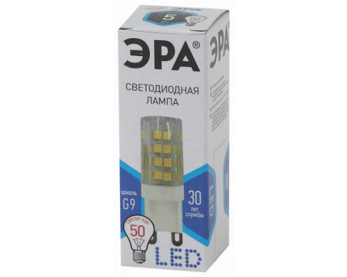 Светодиодная лампа G9 5W 4000К (белый) Эра LED JCD-5W-CER-840-G9 (Б0027864)