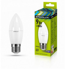 Светодиодная лампа E27 9W 6500K (холодный) Ergolux LED-C35-9W-E27-6K (13172)