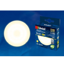 Лампа светодиодная (UL-00001670) Uniel GX53 6W 3000K матовая LED-GX53-6W/WW/GX53/FR PLZ01WH