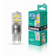 Светодиодная лампа G9 5W 4500K (холодный свет) Camelion LED5-G9-NF/845/G9 (13705)