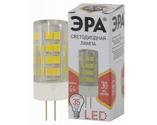 Светодиодная лампа G4 3,5W 2700К (теплый) Эра LED JC-3,5W-220V-CER-827-G4 (Б0027855)