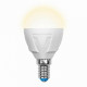 Светодиодная лампа E14 7W 3000K (теплый) Uniel LED-G45 7W-WW-E14-FR PLP01WH (UL-00002419)