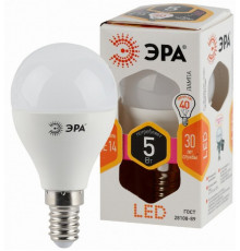 Лампа светодиодная ЭРА E14 5W 2700K матовая LED P45-5W-827-E14 Б0028485